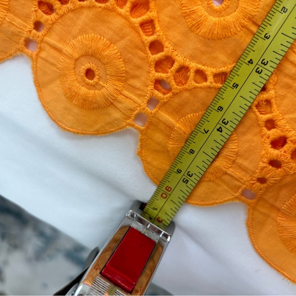 Shoshanna Tangerine Orange Eyelet Short Sleeve Dress Womens size 6 - Picture 5 of 6